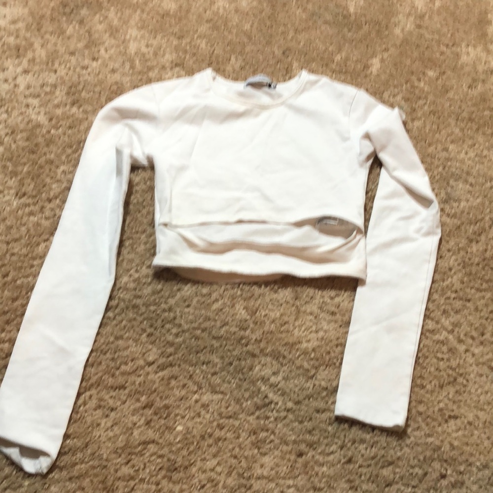 White long sleeve top